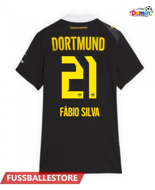 Günstige Borussia Dortmund Fabio Silva #21 Auswärtstrikot Damen 2026-27 Kurzarm